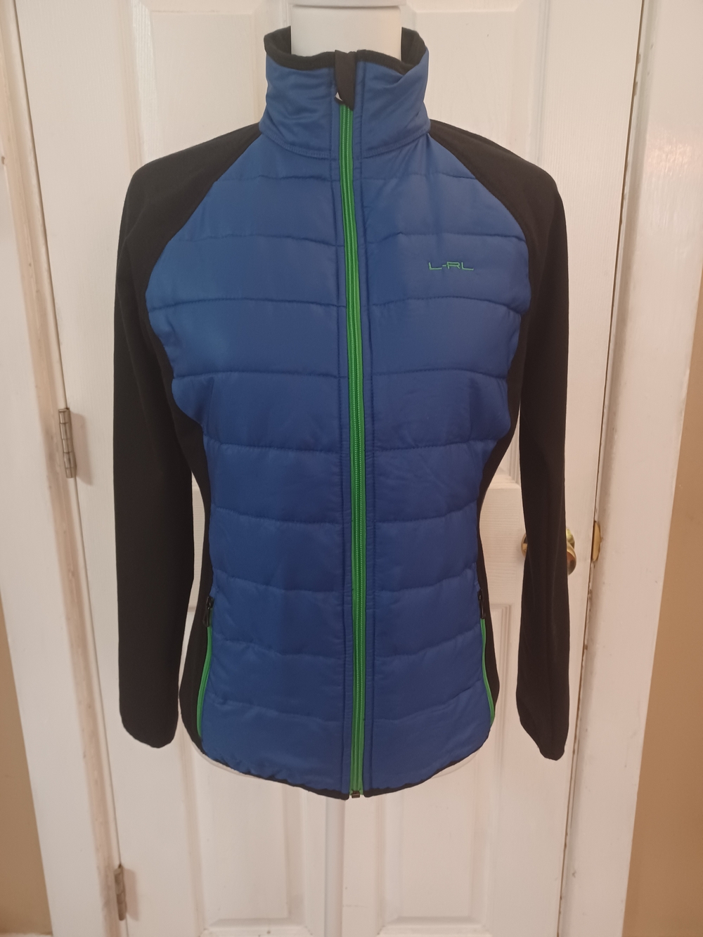 Lauren Ralph Lauren Active Quilted Puffer Jacket Women's Size M Blue Black Green